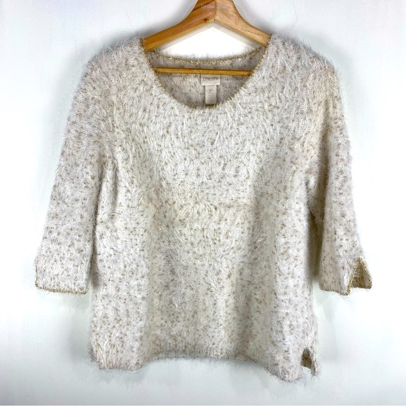 Chico's Sweaters - Chico's: Super Soft Eyelash Shine Glitter Sparkle Pullover Sweater Size 1P (NWT)